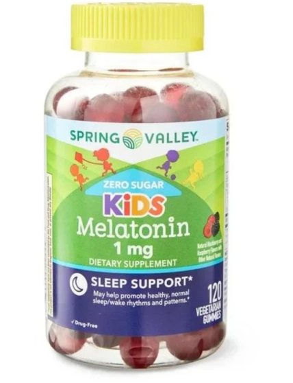 Melatonina Kids 1mg, 120 Gomas Zero açúcar, Spring Valley