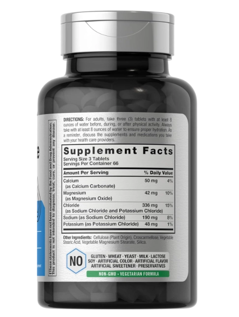 Electrolyte Hydration, Eletrólitos, 200 Comprimidos, Horbaach