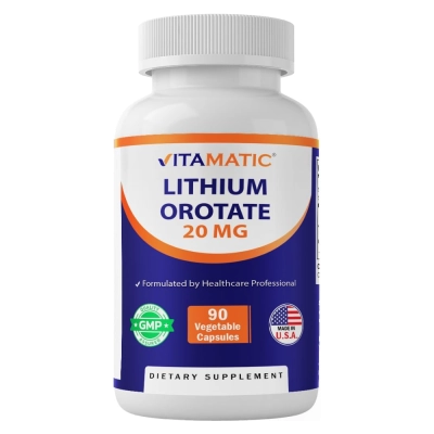 Lithium Orotate 20mg, 90 Cápsulas, Vitamatic