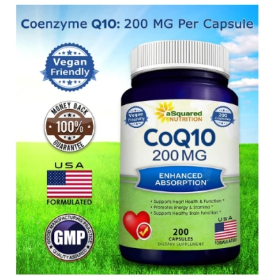 Coenzima CoQ10 200mg, 200 Cápsulas, aSquared Nutrition