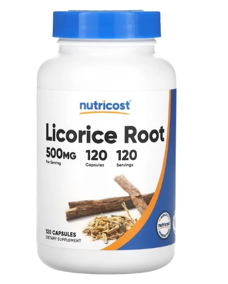 Licorice Root, Raiz de Alcaçuz 500mg, 120 Cápsulas, Nutricost