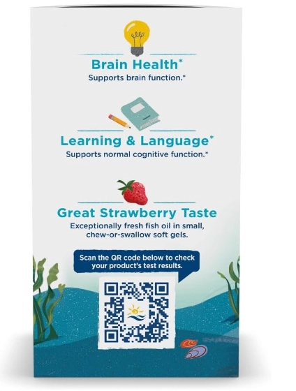 Ômega Junior, Coração e Cérebro Saudáveis Kids, 120 Capsulas Sabor Morango, Nordic Naturals