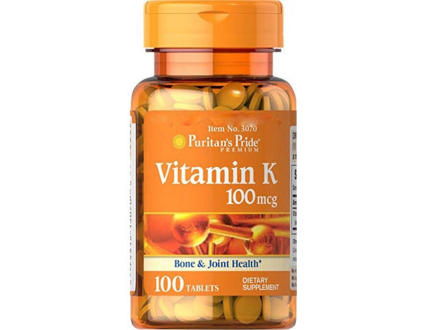 Vitamina K, 100mg, 100 comprimidos, Puritans Pride