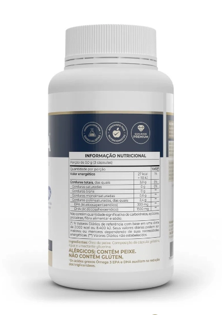 MEGA DHA, EPA 300mg/ DHA 1500mg, 120 Cápsulas, Vitafor