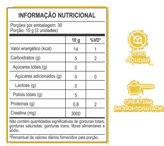 Creatina, 60 Gomas Sabor Laranja, Guday