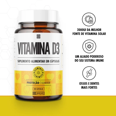 Vitamina D3 2.000Ui , 100 Cápsulas, Iridium Labs 