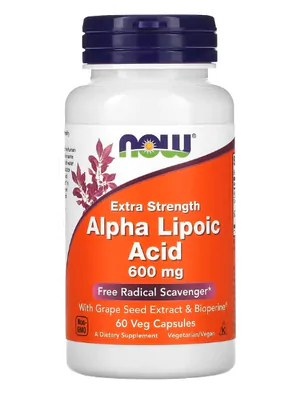 Ácido Alfa Lipóico, 600mg, 60 Cápsulas, Now