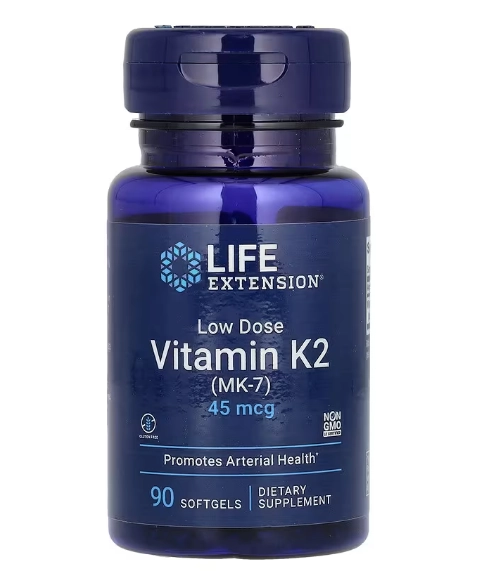 Vitamina K2, MK-7 45mcg, 90 capsulas, Life Extension