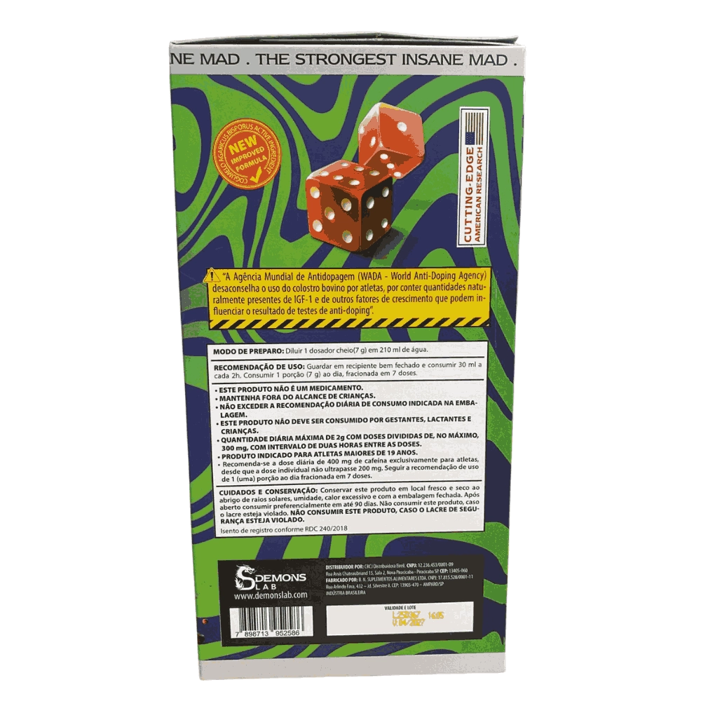 Pré-Treino Insane Mad, 350g Fruit Punch - Demons Lab