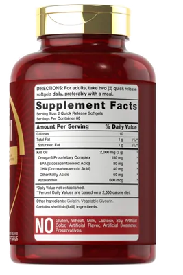 Óleo de Krill Antártico, 2000mg, 120 Cápsulas, Carlyle