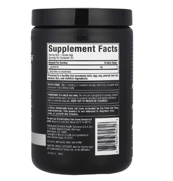 Glutamina Platinum 100% Glutamina, 300g Sem sabor, Muscletech