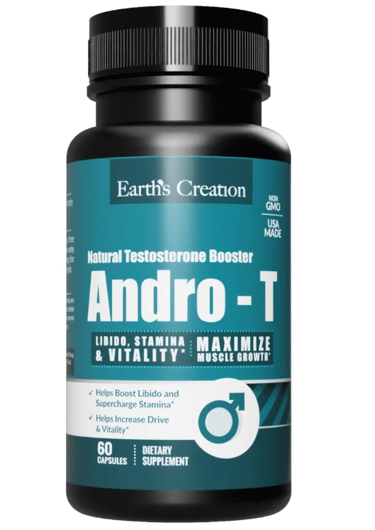 Andro-T  Natural Testosterone Booster, 60 cápsulas, Earth's Creation