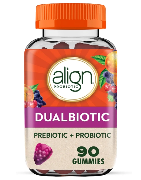 Prebióticos + Probióticos, Ajuda a Nutrir e Adicionar Bactérias Benéficas para Suporte Digestivo, 90 Gomas, Align Probiotic