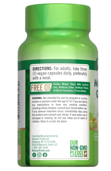 Magnésio Glycinate com Ashwagandha, 60 Cápsulas, Nature's Truth
