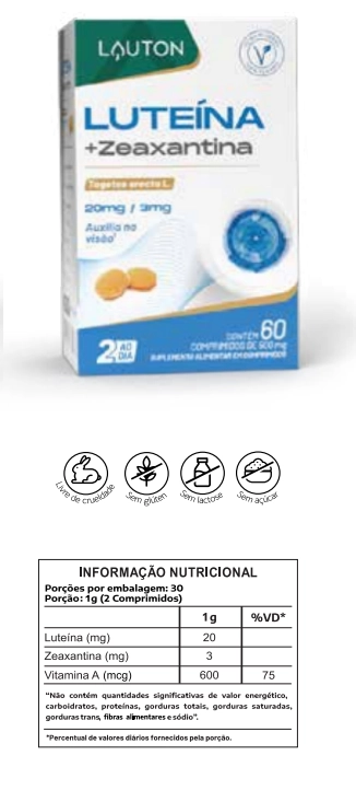 Luteína com Zeaxantina, 60 Comprimidos, Lauton Nutrition