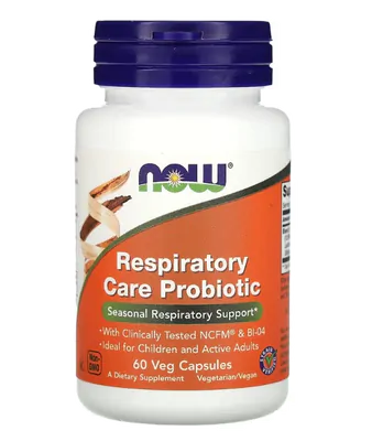 Probiótico para Cuidados Respiratórios, 60 Cápsulas, Now