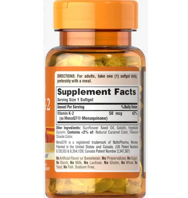 Vitamina K2, 50mg, 30 Cápsulas, Puritan's Pride