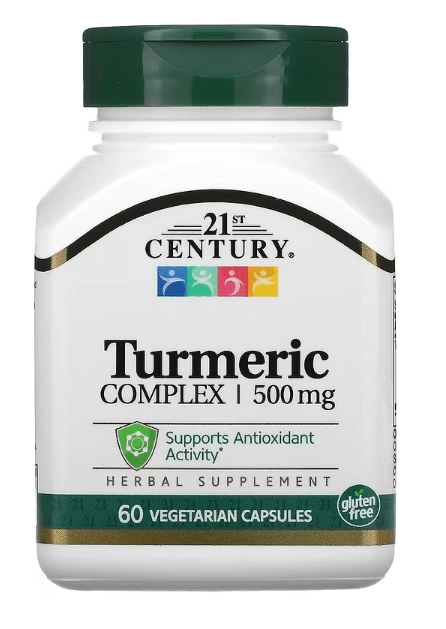 Complexo de Cúrcuma, 500 mg, 60 Cápsulas, 21st Century