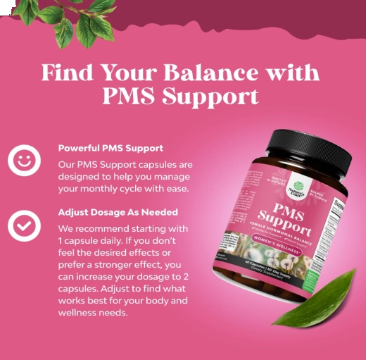 PMS Support, Equilíbrio Hormonal para Mulheres, 60 Cápsulas, Natures Craft