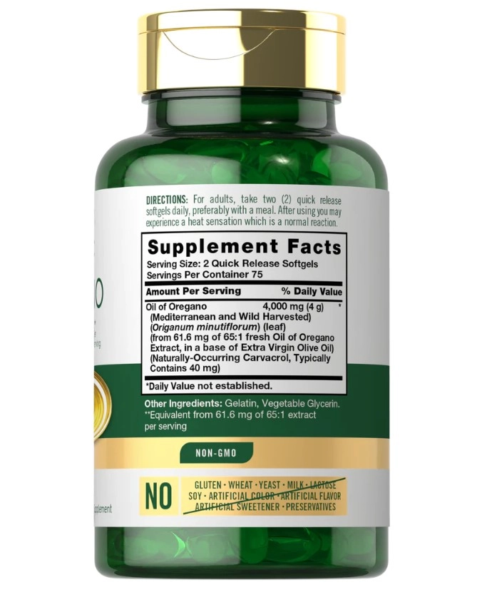 Óleo de Orégano, 4000mg, 150 Cápsulas, Carlyle
