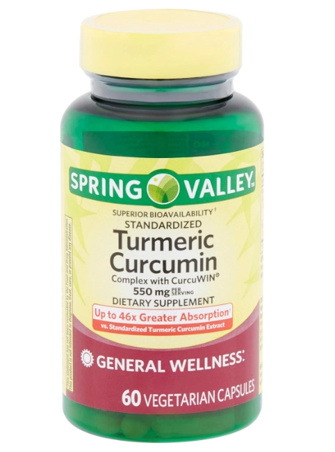 Turmeric Cúrcuma CurcuWIN,  550mg, 60 Cápsulas, Spring Valley