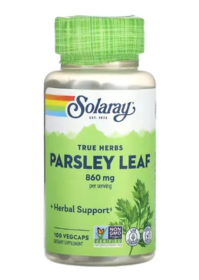 Parsley Leaf, Folha de Salsa, 860 mg, 100 VegCaps, Solaray