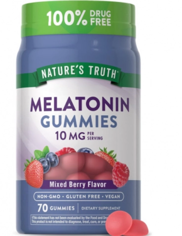 Melatonina 10mg, 70 Gomas Sabor Frutas vermelhas, Nature's Truth
