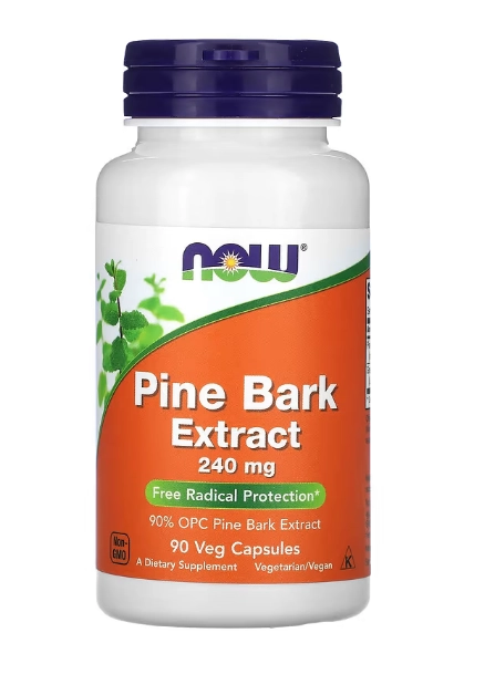 Casca de Pinheiro, Pine Bark, 240 mg, 90 Cápsulas, Now