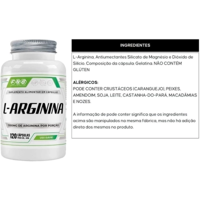 L-Arginina, 1300mg, 120 Cápsulas, FBN