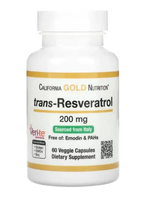 Trans Resveratrol, 200mg, 60 cápsulas, California Gold Nutrition