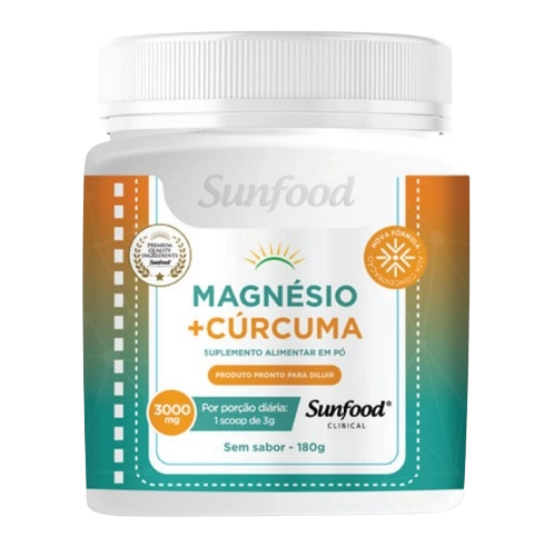 Magnésio + Cúrcuma 3000mg, 180g, Sunfood