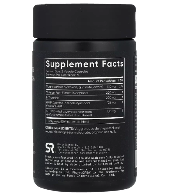 Sleep Complex, Melatonina Free, 60 Cápsulas, Sports Research
