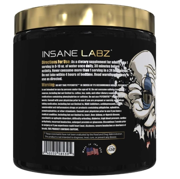 Pre Treino Psychotic Gold, Sabor Laranja, 200g, Insane Labz