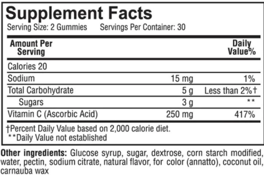 Vitamina C Kids 250mg, 60 Gomas Sabor Laranja, Earth's Creation
