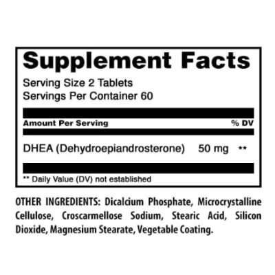 DHEA 50mg, Suporte Hormonal e Vitalidade, 120 Comprimidos, Amazing Formulas