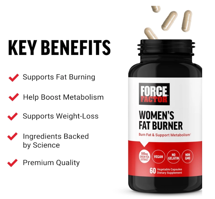 Women's Fat Burner, Queimador de gordura para mulheres, 60 cápsulas, Force Factor