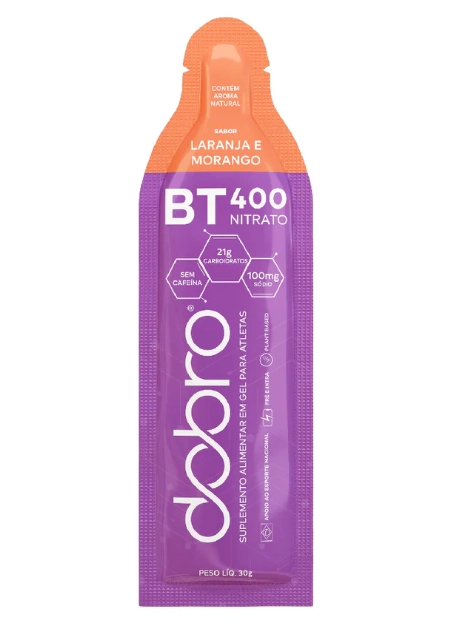 BT 400 Nitrato Gel, Sabor Laranja Com Morango, 30g cada, Caixa com 10, Dobro