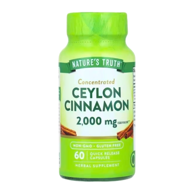  Ceylon Cinnamon, Canela do Ceilão 2000mg, 60 Cápsulas, Nature's Truth