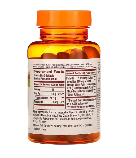 Fish Oil, Óleo de peixe sem odor, 900mg, 72 cápsulas, Sundown, Promocao, Vencimento Proximo 31/07/2025