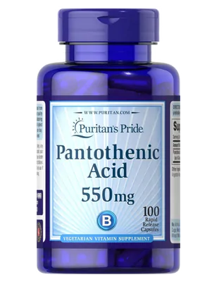 Ácido Pantotênico, 550mg, 100 Cápsulas, Puritan's Pride