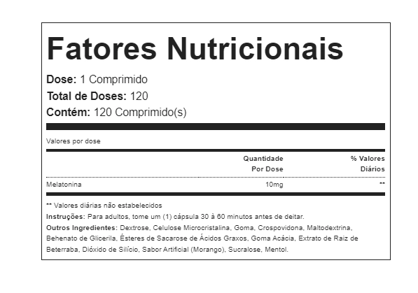 Melatonina 10mg, Sublingual, 120 comprimidos, Spring Valley