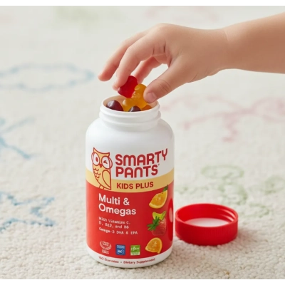 Multivitamínico e Ômegas Kids Plus, 180 Gomas Sabor Frutas, Smarty Pants