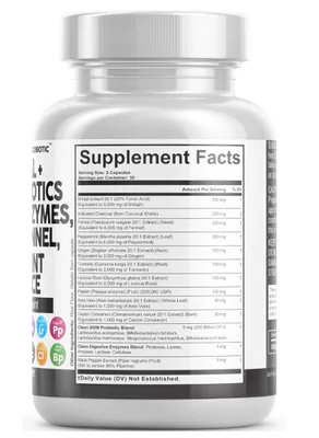 Probiótico 200B, Enzimas digestivas, Shilajit, Hortelã-pimenta, Alcaçuz, 60 Cápsulas, Clean Nutraceuticals