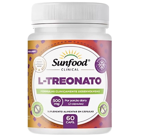 Magnésio  L-Treonato 500mg, 60 Cápsulas, Sunfood