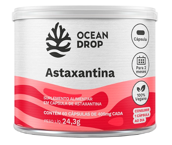 Astaxantina Microalga Antioxidante, 60 Cápsulas, Ocean Drop