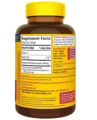 Coenzima CoQ10, 400mg, 90 Softgels, Nature Made