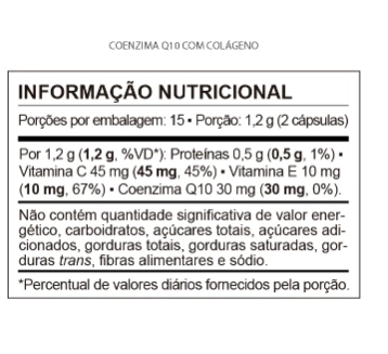 Coenzima Q10 com Colágeno, 30 Cápsulas, QualyNutri