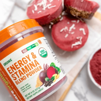 Energy e Stamina – Pó Superalimento Orgânico, Suplemento Vegano 227 g - BareOrganics