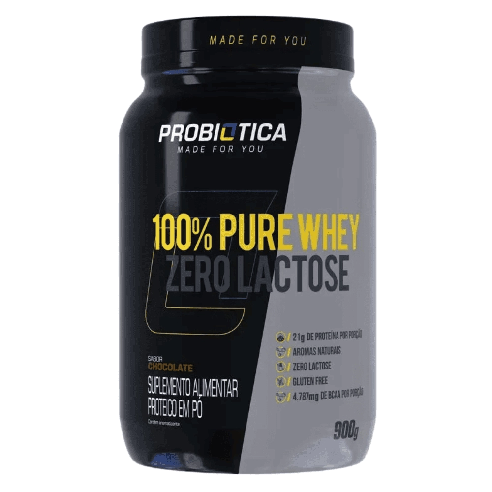 100% Pure Whey Zero Lactose (900G) Sabores - Probiótica