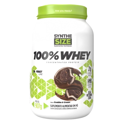 100% Whey Concentrade Protein, 907g Sabores, Synthe Size